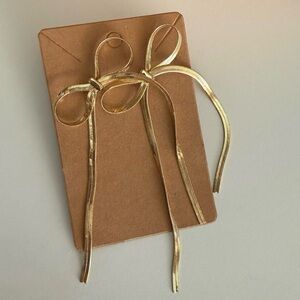 Coquette Bow Preppy Gold Tone Post Earrings